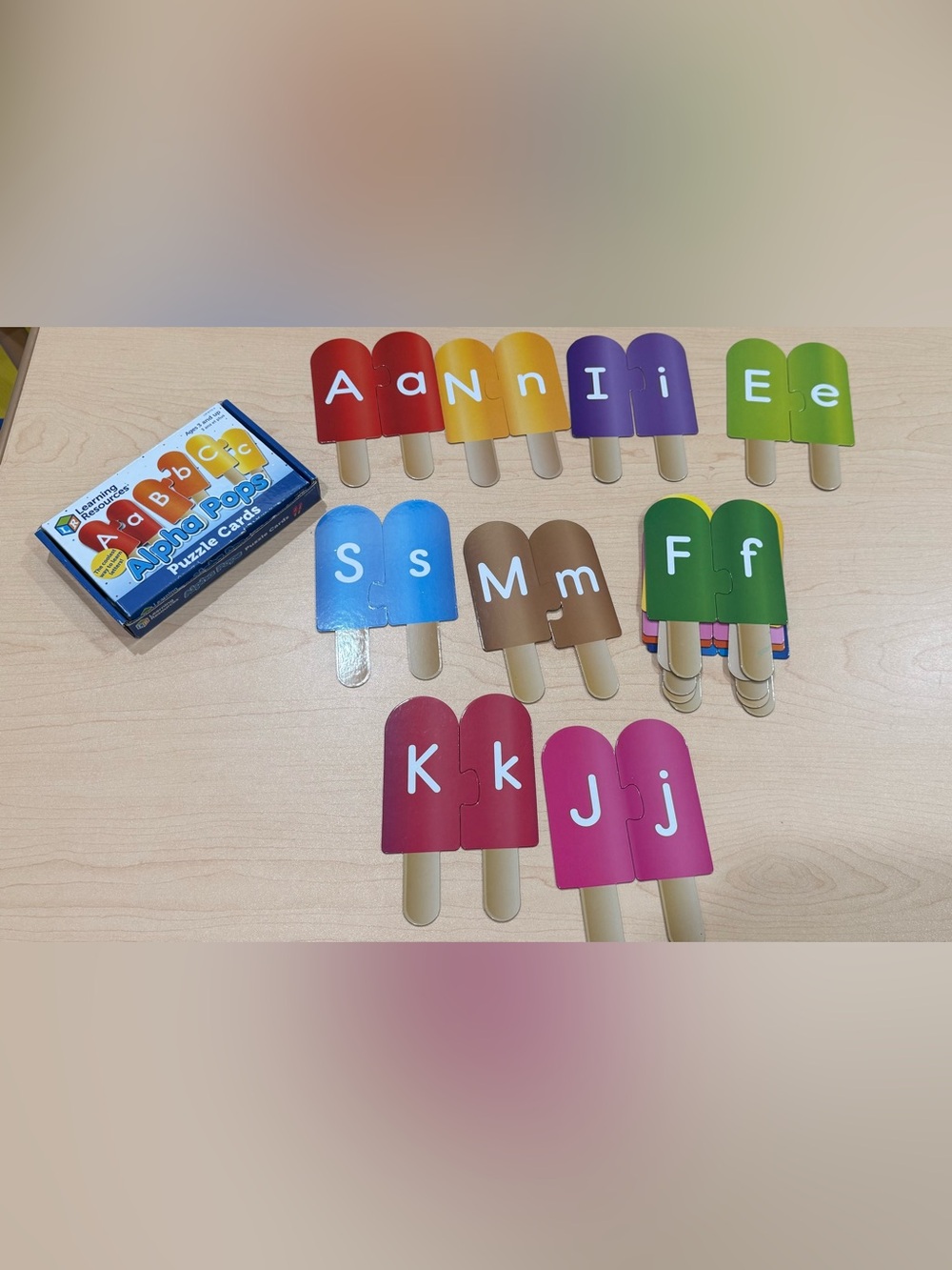 Colorful Alphabet Popsicle Matching Set - Multicolor Learning Toy